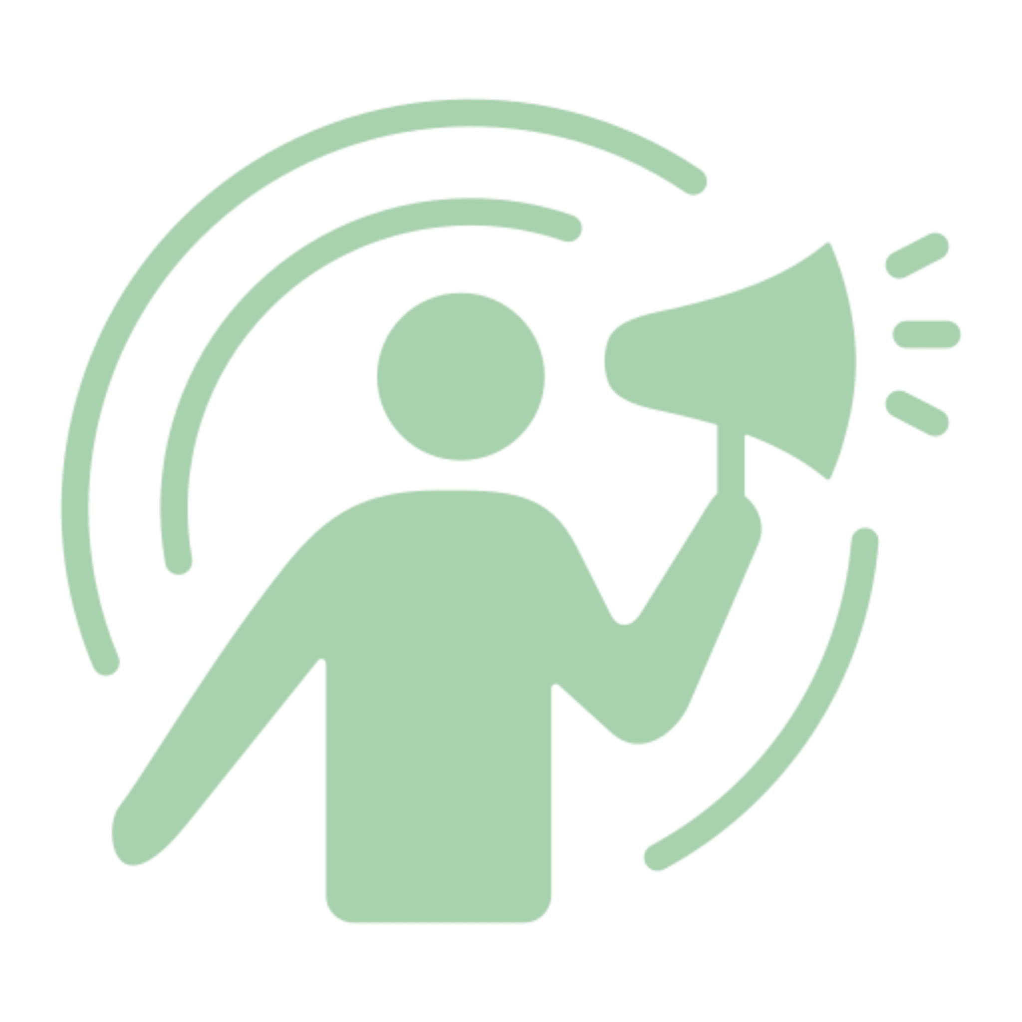 Announcement symbol in green