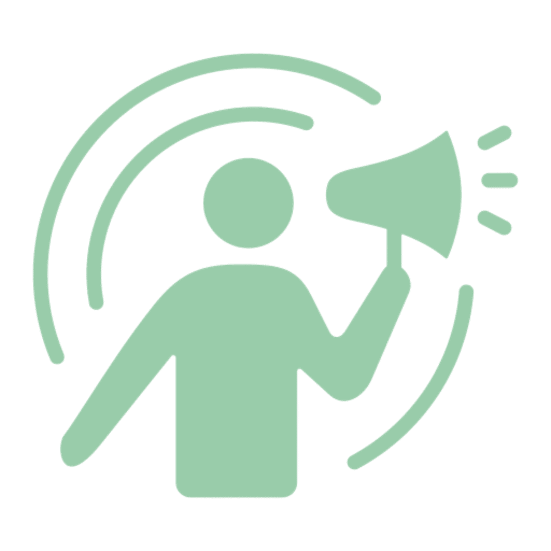 Announcement symbol in green